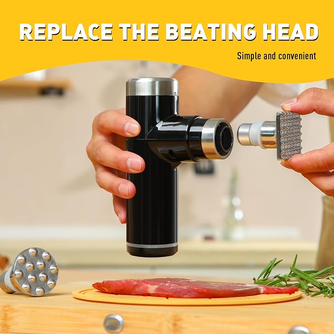 Electric Meat Tenderizer Tool,Cordless Meat Tenderizer Machine with 2 Stainless Steel Meat Mallet,Kitchen Essentials For Tenderizing Steak/Beef/Chicken Chops