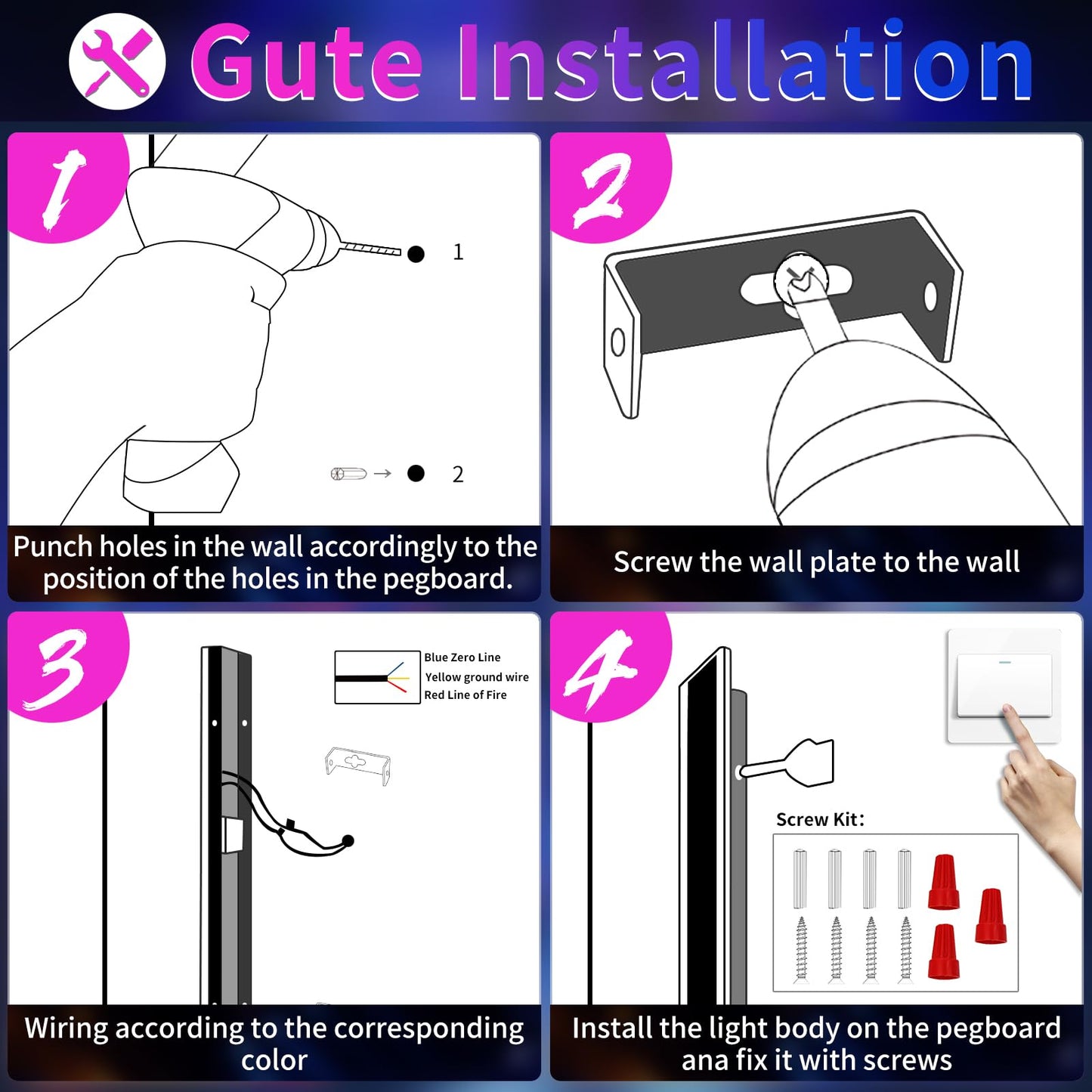 Daoseolo 2 Pack Modern Outdoor Wall Light  59Inch Rgb Led Wall Sconce  Ip65 Waterproof  10 Colors Dimmable Wall Mount Light Fixture For Fence  Garage  House  Black Aluminium  With Remote Control