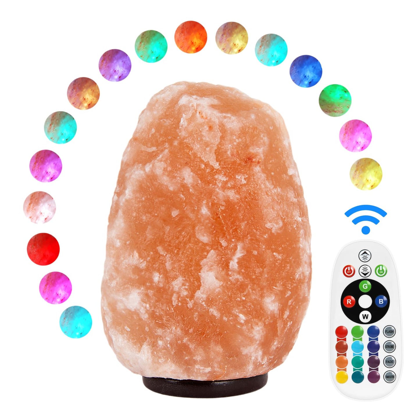pursalt Himalayan Salt Lamp, Natural Pink, 9-11 Inch, 11-15 lbs, Remote Control, 16 Color-Changing LED, USB-Powered Night Light
