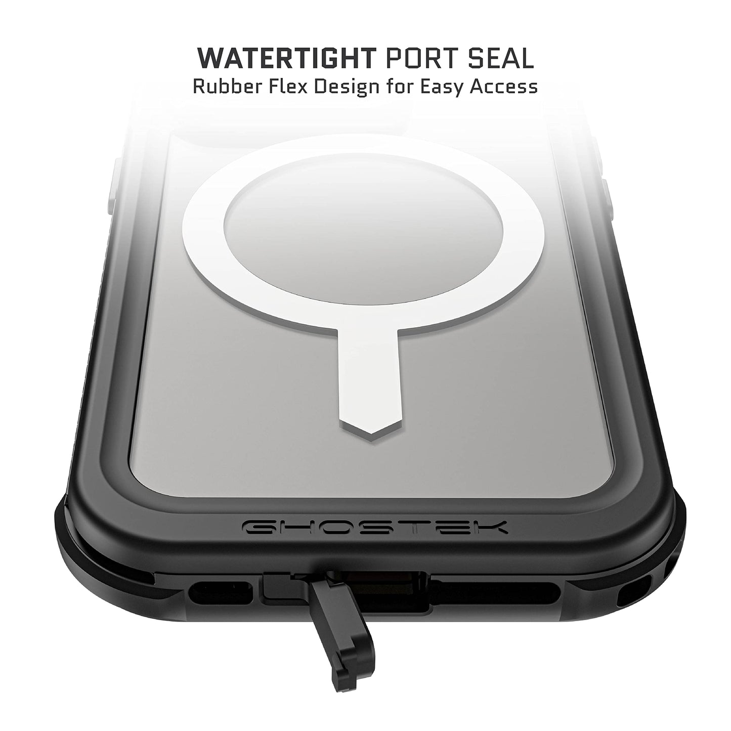 Ghostek Nautical Waterproof Iphone 14 Pro Case With Screen Protector, Belt Clip, Magsafe Built-In Shockproof Bumper Heavy Duty F