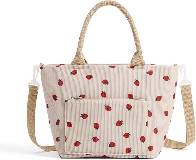 Lunch Bag for Women Adult Large Insulated Lunch Box Girl Cute Corduroy Lunch Tote Bags Reusable Leakproof Cooler Work Picnic