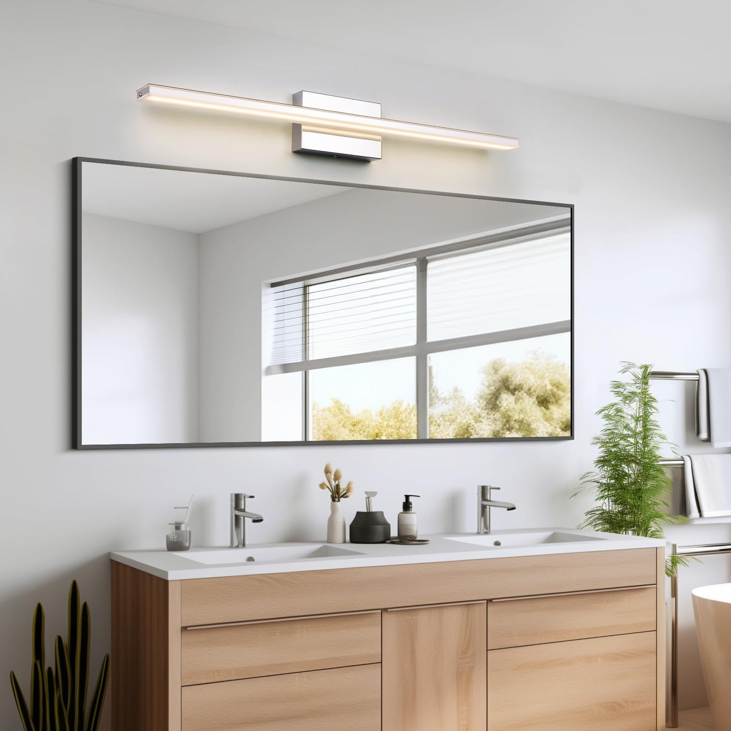 BRIVOLART LED Vanity Light Fixture 24W Dimmable 5CCT 31.5 Inch Matte Black Wall Light Bar Model 6420
