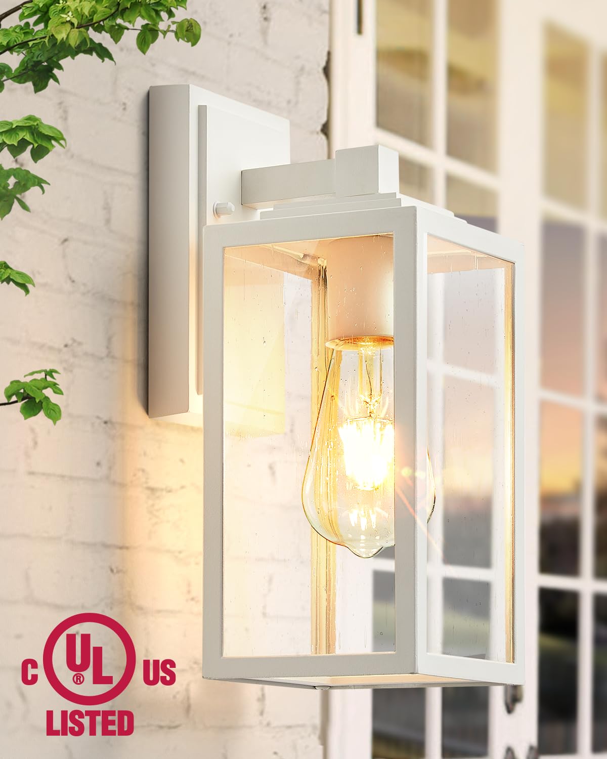 Vianis Outdoor Wall Light Fixture, 2-Pack Aluminum Lanterns, Anti-Rust, White, Model V81272W