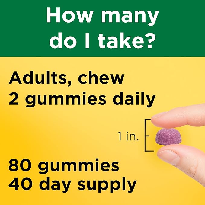 Nature Made Calcium Gummies 500 mg Per Serving with Vitamin D3, Dietary Supplement for Bone Support, 80 Gummies, 40 Day Supply