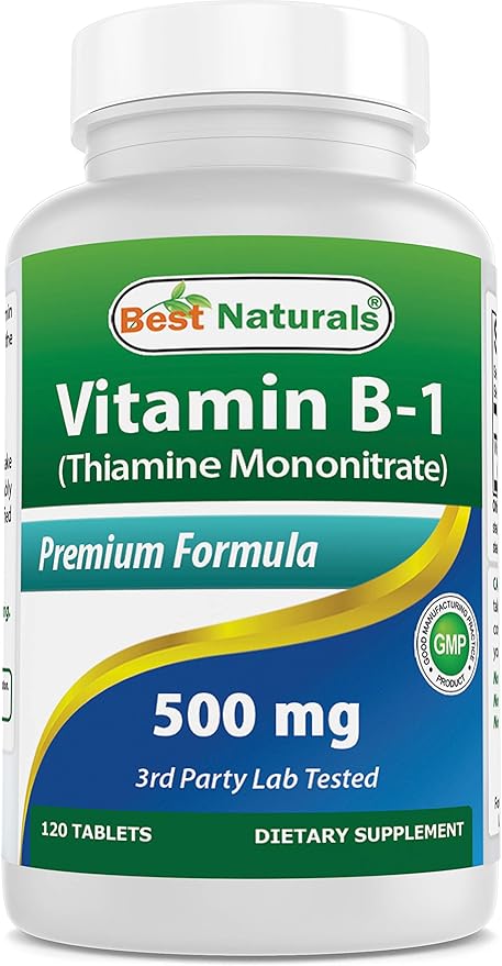 Best Naturals Vitamin B1 as Thiamine Mononitrate 500 mg & Vitamin b6 200mg