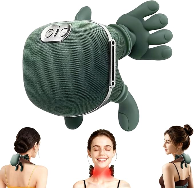 DrVibro Neck Massager, Shiatsu Neck and Back Massager with Heat, 4D Kneading Simulated Human Hand Design Electric Deep Tis...