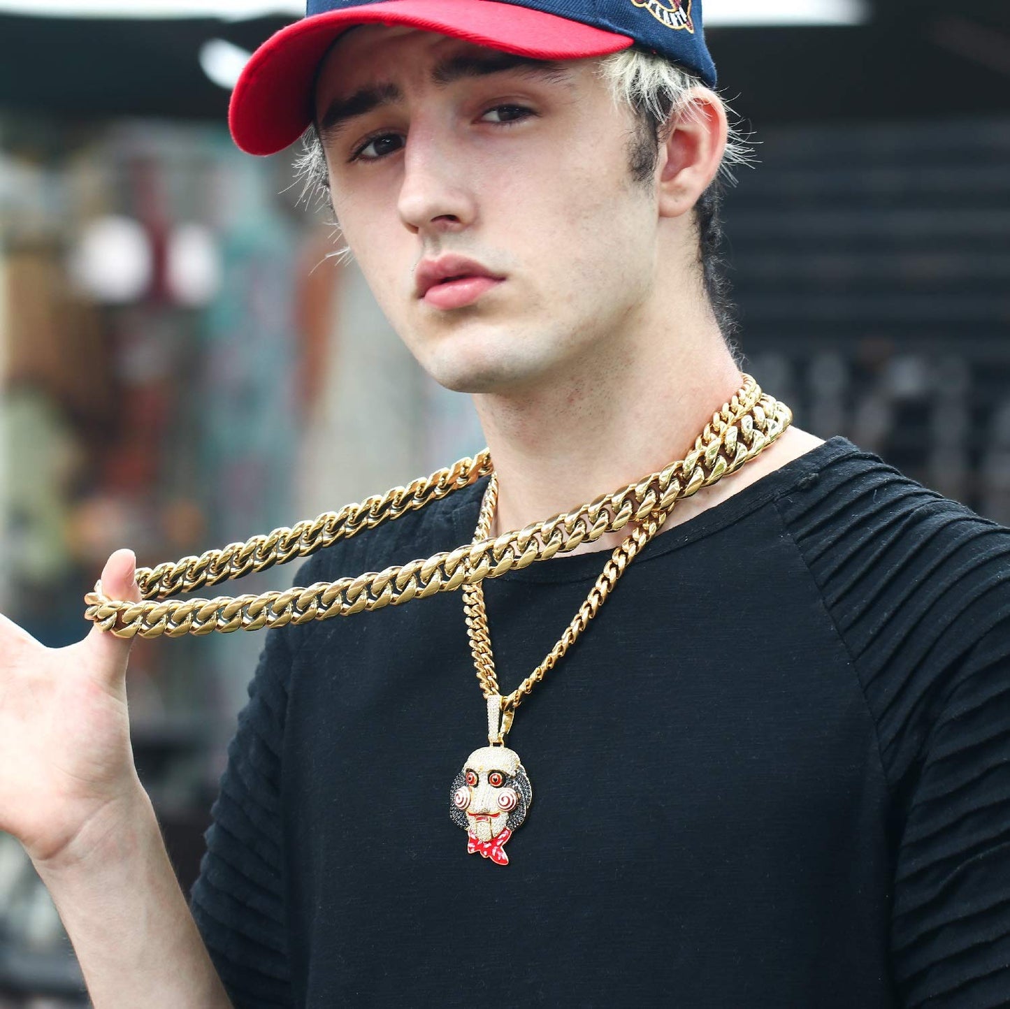 PY BLING Mens Heavy Miami Cuban Link Chain Choker 14k Gold Plated Hip Hop Thick Stainless Steel 8mm-16mm Necklace/Bracelet (10mm