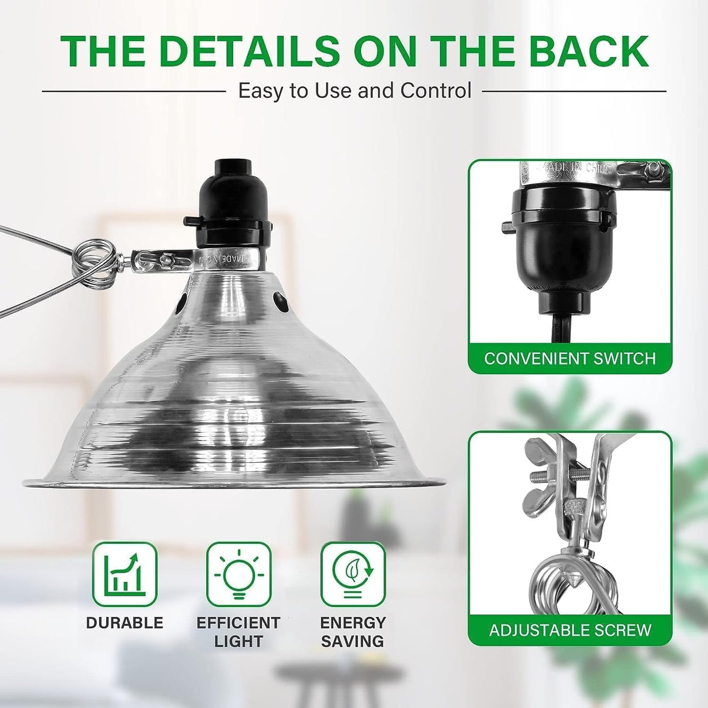 Simple Deluxe Clamp Lamp Light, 6-Pack, 8.5 Inch Aluminum Reflector, 150 Watt E26, 6 Feet Cord, Model GP-093