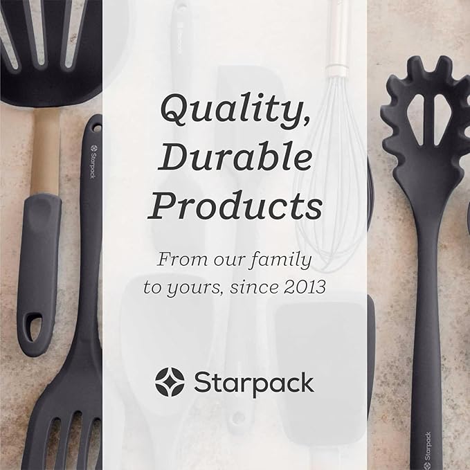 Starpack 'The All Rounder' XL Premium Silicone Spoonula - Silicone Spatula Spoons Heat Resistant to 600°F - Best LFGB Grade Spoonulas - Rubber Spoon Spatulas - Kitchen Spoon Spatulas for Cooking