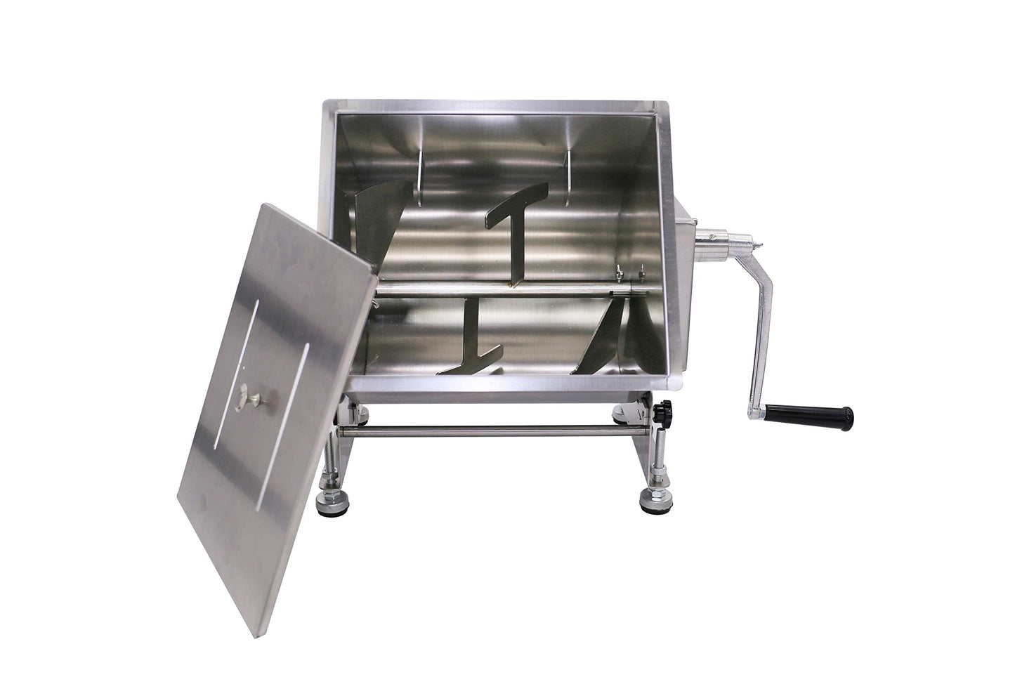 Commercial Stainless Steel 16.5-Pound/10-Liter Capacity Tilt Tank Manual Meat Mixers,(Mixing Maximum 16.5-Pound for Meat),Sausage Mixer Machine Meat Processing Equipment