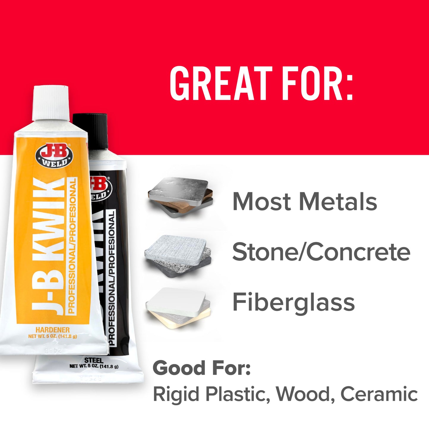 J-B Weld 8271 KwikWeld Professional Size Steel Reinforced Epoxy Twin Pack - 10 oz.