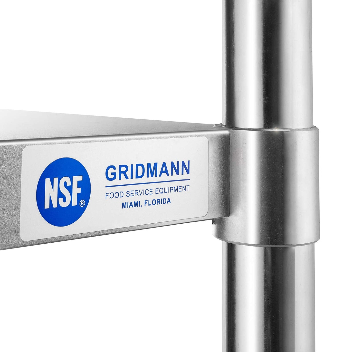 GRIDMANN Stainless Steel Table 72 in. x 24 in., NSF Commercial Kitchen Prep & Work Table w/Backsplash and Wheels