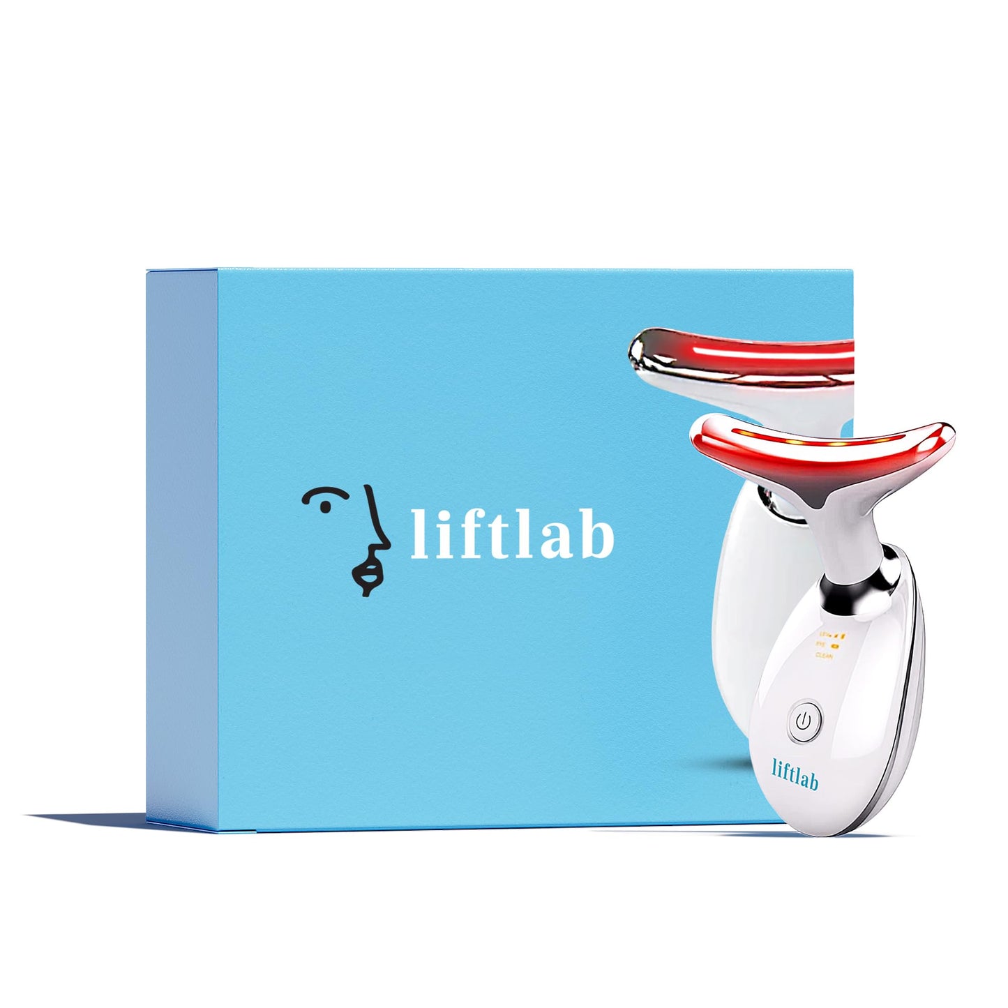LiftLab Skin Sculptor - 3-in-1 LED Light Facial and Neck Massager - Rejuvenation, Relaxation & Firmness - Red, Blue & Green Ligh