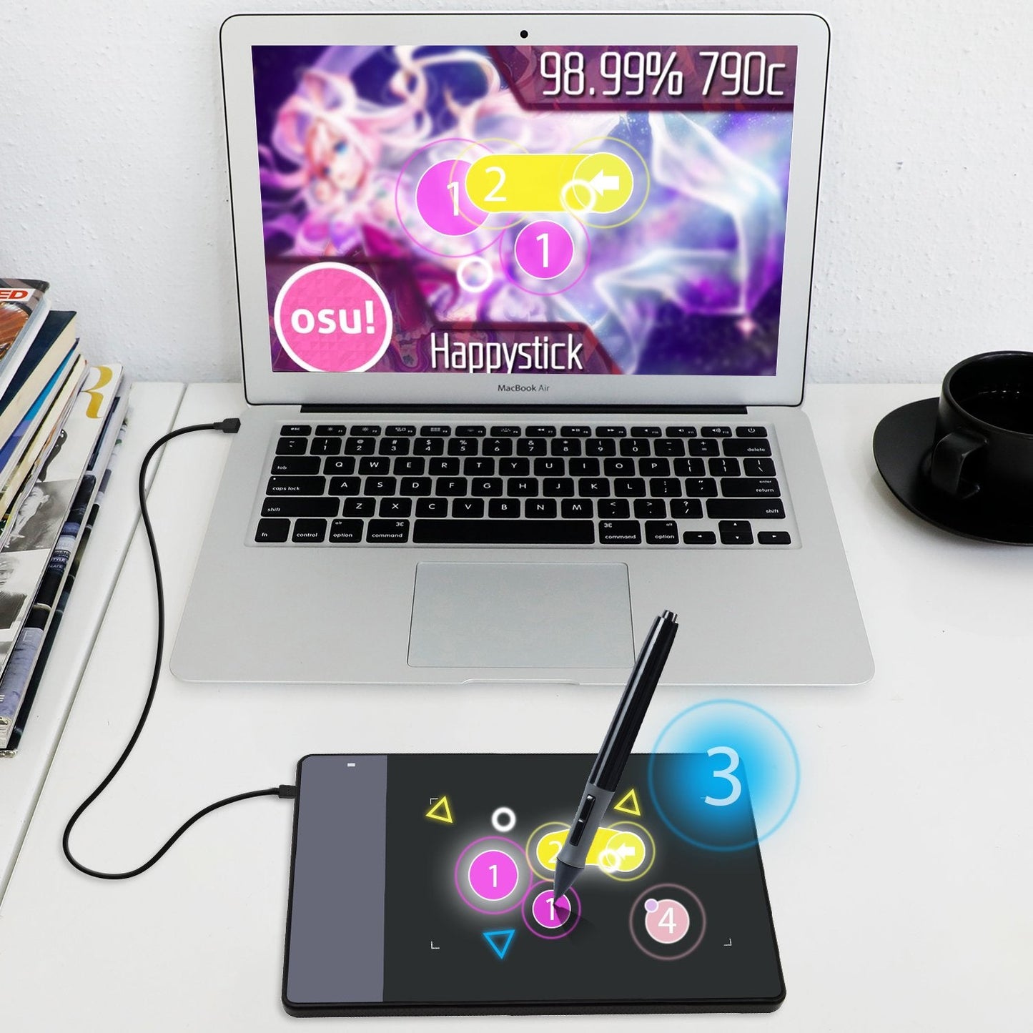 Huion 420 Osu Tablet Drawing Tablet, Graphics Tablet With Digital Stylus, 4 X 2.23 Inches Pen Tablet For Digital Art, Design & A