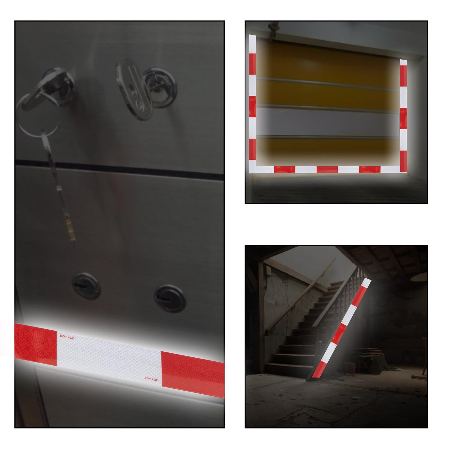SWRT 2 Inch x 160 Feet DOT-C2 Reflective Tape Red White Reflective Tape Outdoor Waterproof Conspicuity Strong Adhesive Reflector Tape Warning Tape for Vehicles Trailers Boats Signs