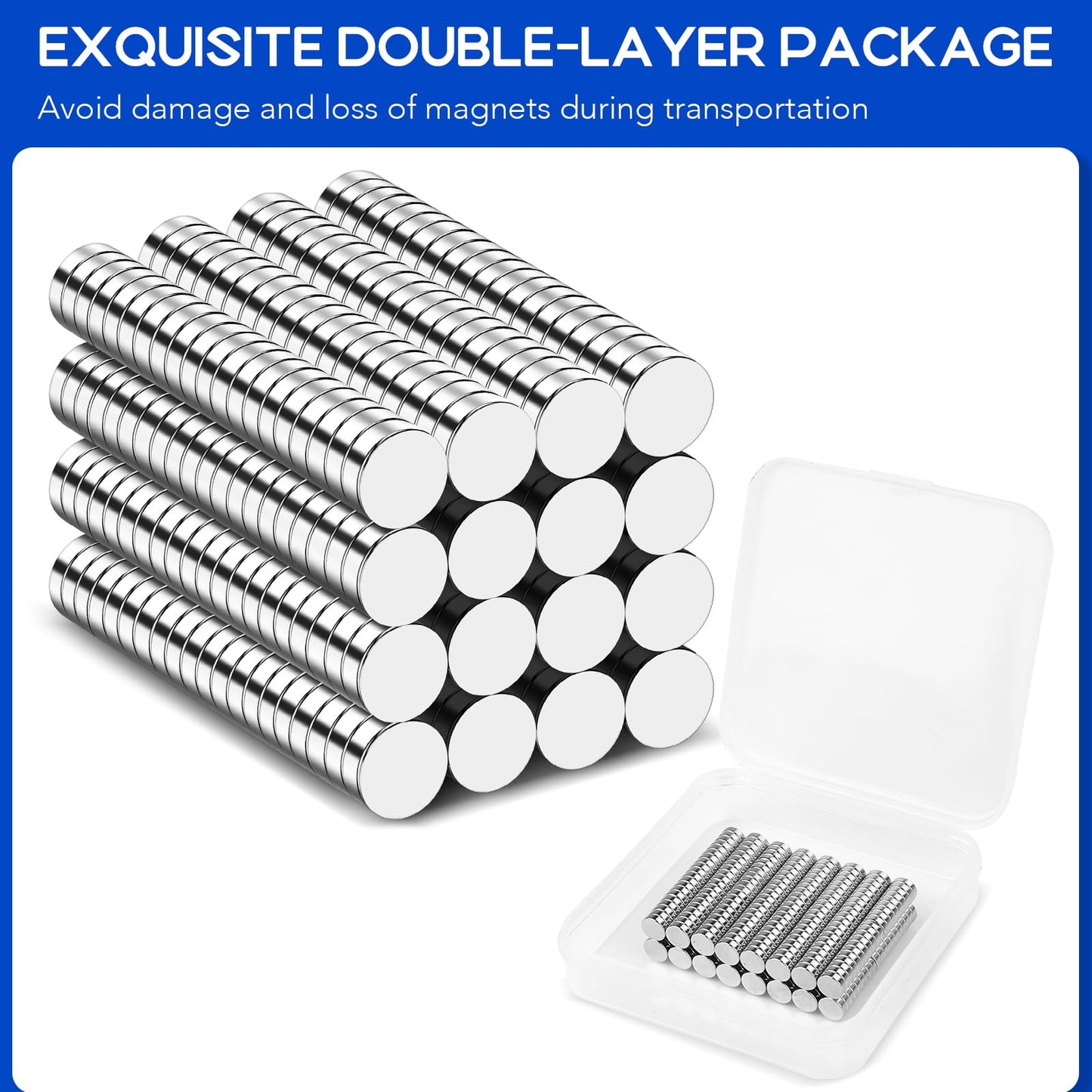 VSKIZ 320Pcs Small Neodymium Magnets, 6x2mm Small Rare Earth Magnet Mini Magnets for Whiteboard, Office, School