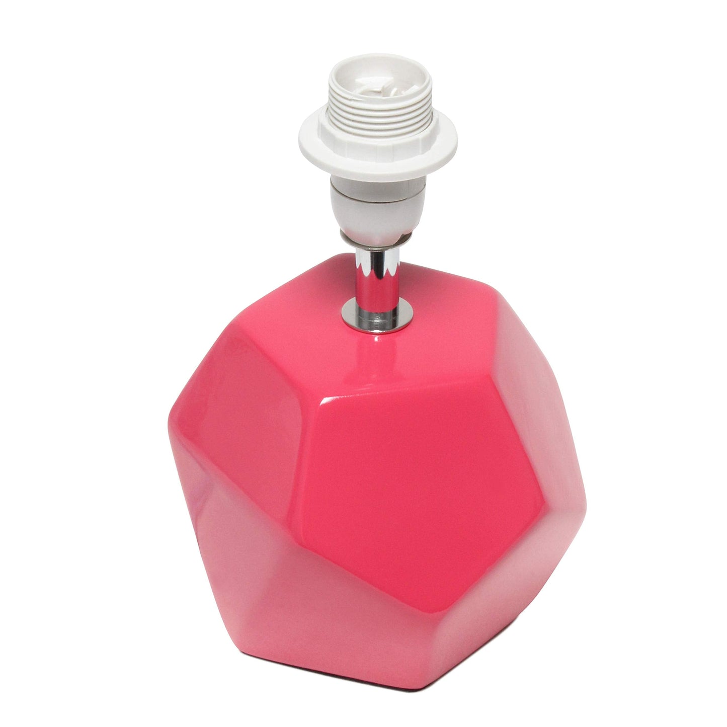 Simple Designs Lt2065-Pnk Mini Table Lamp, Pink Ceramic Shade, 5.5X5.5X10.4