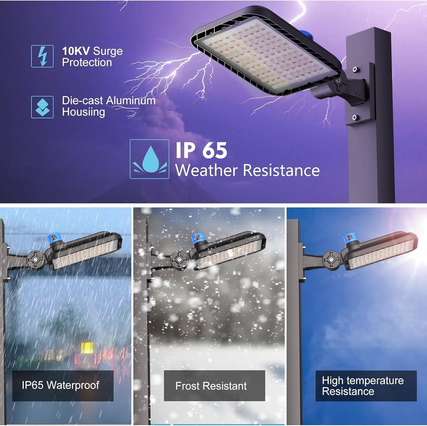 Lightdot Etl 150W Parking Lot Lighting 21000Lm(150Lm/W) 5000K Led Parking Lot Lights With Smart Photocell Ip65 Waterproof Arm Mount Led Pole Light For 16~30Ft Height-2Pack 7Yrs Warranty