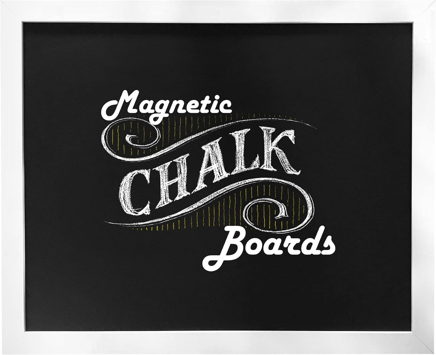 Loddie Doddie Magnetic Chalk Board - 18 x 22 in White Frame - Stain-Resistant Easy-Erase for Wall Chalkboard - Hang Photos & Notes on Magnetic Board - Interactive Kids Chalkboard for Creative Fun