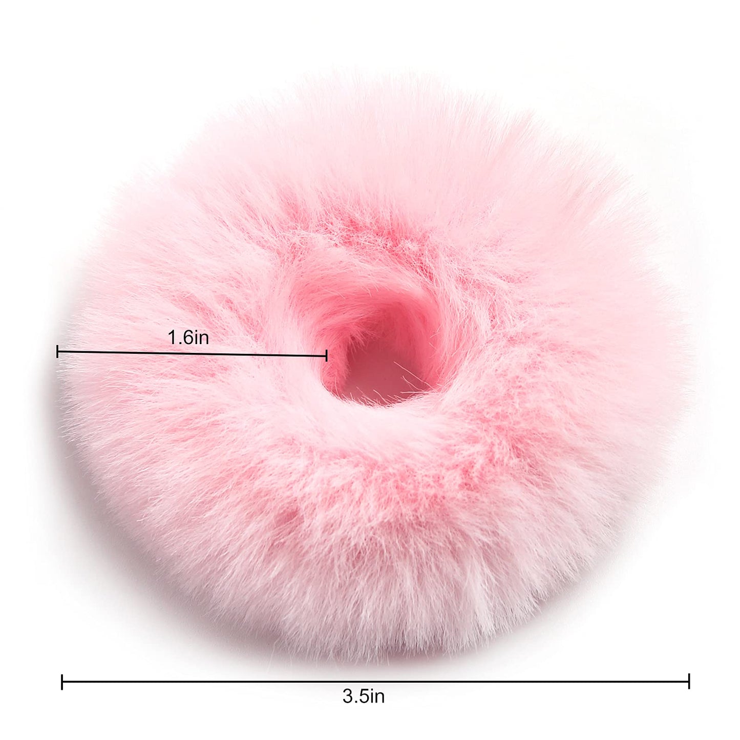 Furling Pompoms Furry Faux Rabbit Fur Hair Scrunchies Artificial Fur Hair Bobbles Elastic Hair Band Rope Wristband Ponytail Acce