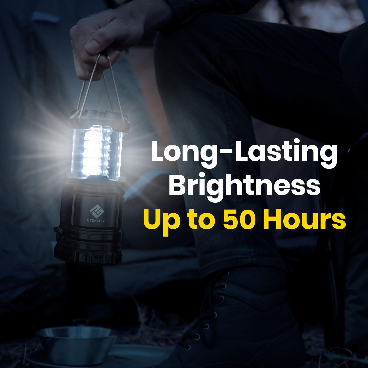 Etekcity Camping Lanterns 4 Pack, LED Battery Operated Lights, Dark Black, Model CL10-4 Pack, Emergency Gear for Power Outages