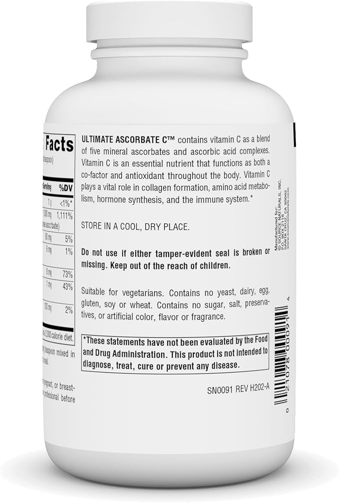 Source Naturals Ultimate Ascorbate C Powder - Vitamin C* - Supports Immune System -1000 mg, 8 oz