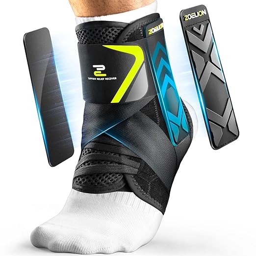ZOELION Quick Lace Up Ankle Brace with Side Stabilizing Pads, Slim Fit Ankle Support Brace, Adjustable & Breathable Ankle ...