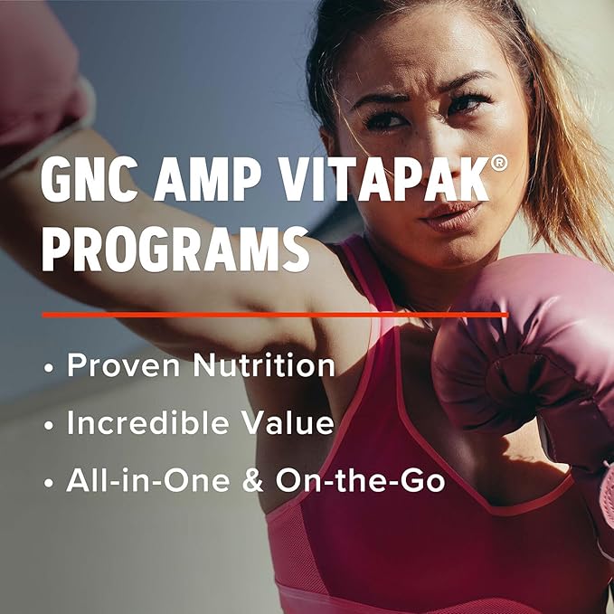 GNC AMP Women’s Ripped Non-Stim Vitapak Program, 5 Products in 1 Vitamin Pack, Metabolism & Lean Muscle, Water Shedding, Proven Ingredients, CLA, Biotin, Multivitamin, Caffeine Free, 30-Day Supply