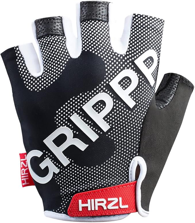 HIRZL Grippp Tour SF 2.0 Leather Bike Gloves, Short Finger, Breathable, Foam Padded, Anti-Slip, Sweat and Water Resistant,...