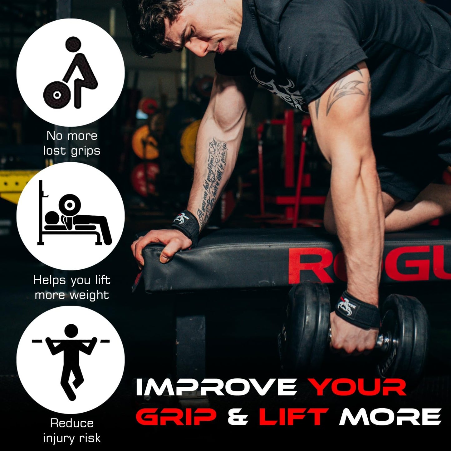 BEAST RAGE Lifting Wrist Straps for Weightlifting, Straps Gym Grip Power Workouts Lifting Straps Padded Cotton Men Women Wrap Lift, Deadlift Bodybuilding Weight Lifting Exercise Straps (Blue Silicone)