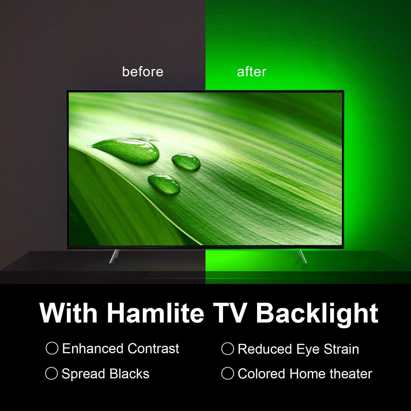 Smy Lighting Led Tv Backlight Strip, Rgb Waterproof 3.28Ft, Multi-Colour With Wireless Remote For Tv/Pc/Laptop Bias Lighting
