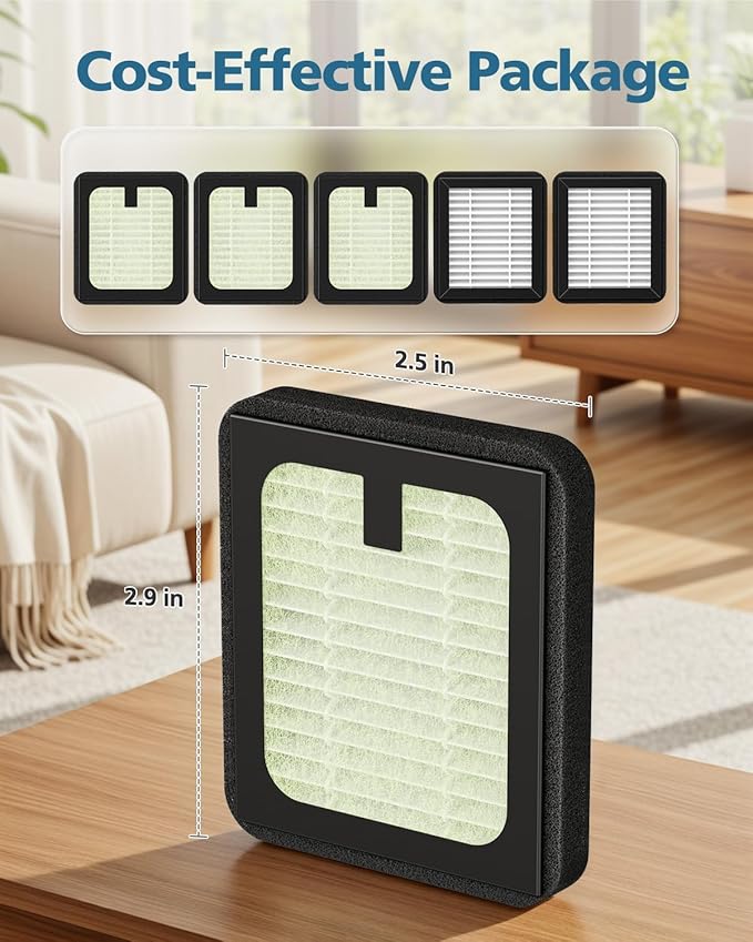 Dryer Advanced HEPA Filter Replacement for Baby Brezza Baby Bottle Washer, Sterilizer and Dryer Advanced Air Filter Parts(Not for Pro), 5 Pack