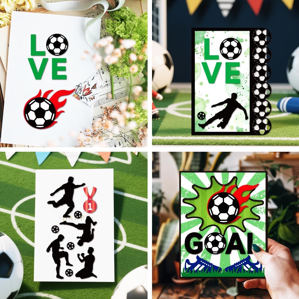 MAYJOYDIY Soccer Player Metal Die Cuts Love Goal Medal Cutting Dies Stencil Sports Sneakers Embossing Scrapbooking Cuts Template for DIY Scrapbooking Craft Card Making Album Gift Decor
