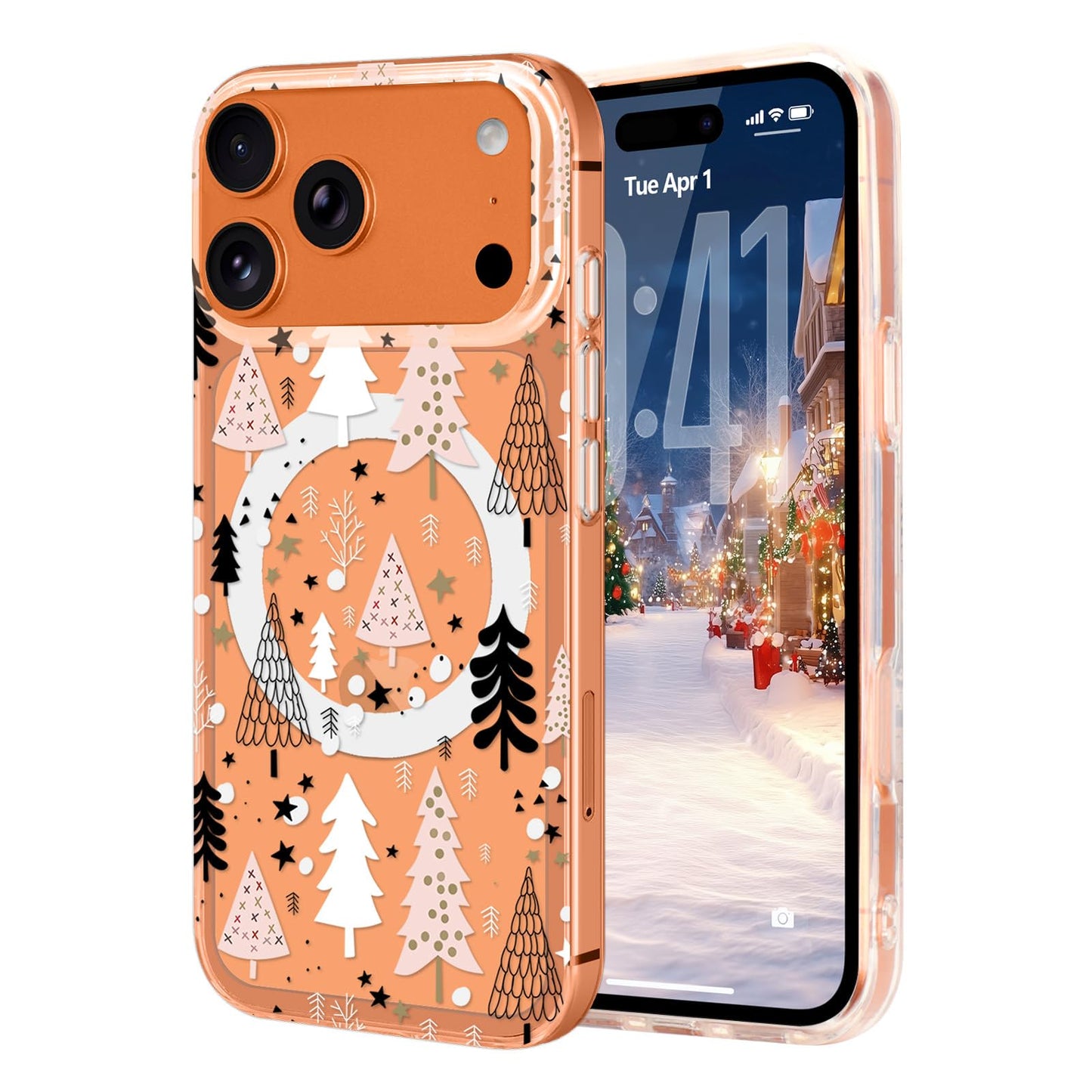 Pepmune for iPhone 17 Pro Case, Cute Merry Christmas Clear Phone Cover for Kids Women Men Xmas Tree Pattern Compatible with MagS