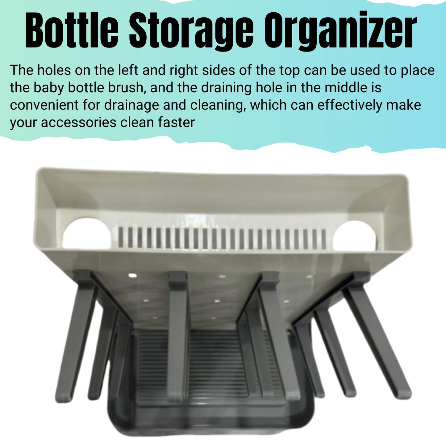 lizeisadi Bottle Storage Organizer -Large Vertical Bottle Dryer Rack Kitchen Counter - Space Saving Standing Drying Rack for Bottles, Suitable for Bottles, Pacifiers Pump Parts Accessories (Blue)