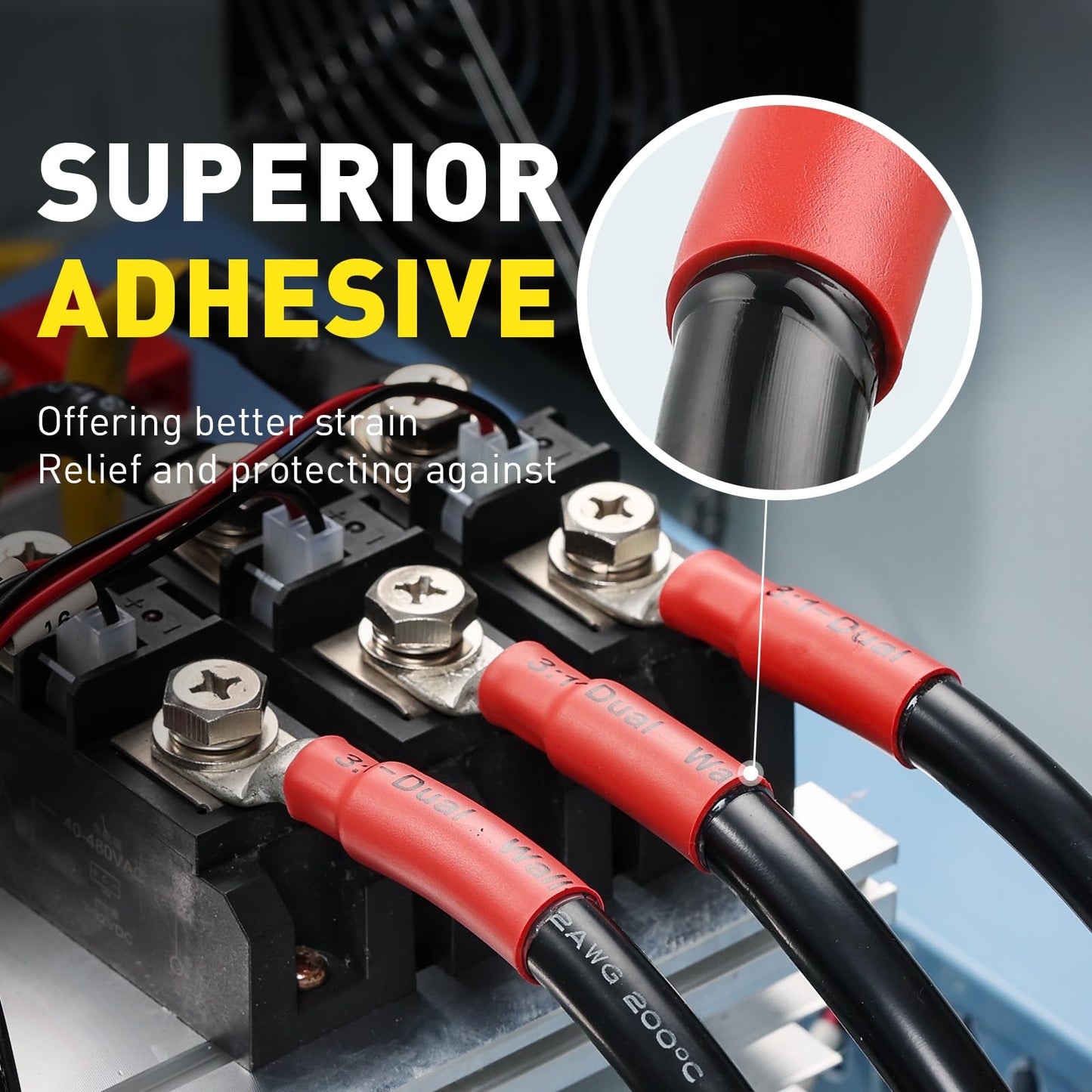 haisstronica 3:1 Heat Shrink Tubing, Shrink Ratio Adhesive Lined Marine Grade Heat Shrink Tube for Home, Automotive and Industrial (Black) 65FT 1/4inch