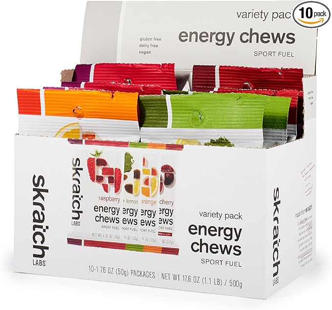 Skratch Labs Energy Chews | Gummies for Running, Cycling, and Sports Preformance | Gel Alternative | Variety Pack (10 Pac...