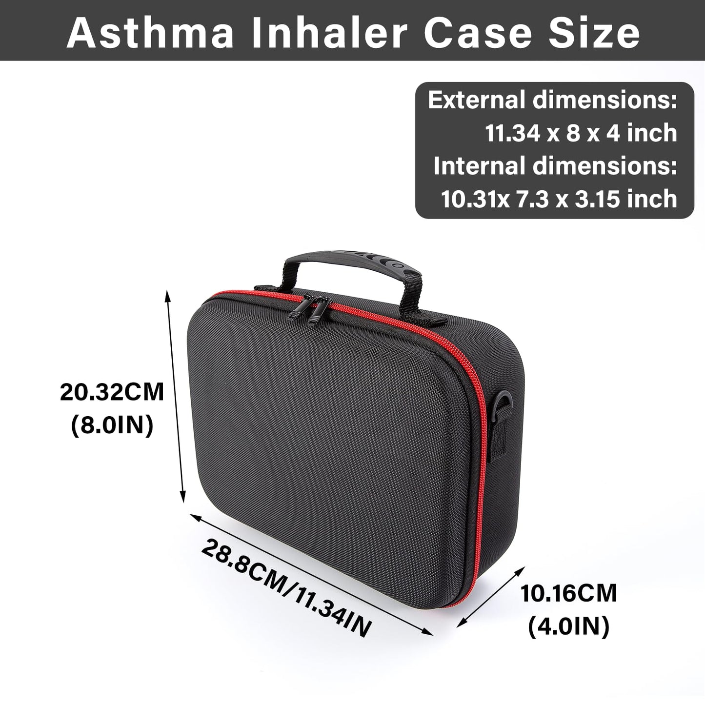 FDFuZhao Nebulizer Bag for Smart Nebulizer,Portable Hard Case,Desktop Inhaler Nebulizer for Home Travel Use, Medicine Storage Bag for Inhaler Spacer, Masks, Asthma Accessories for Kids and Adults,Red