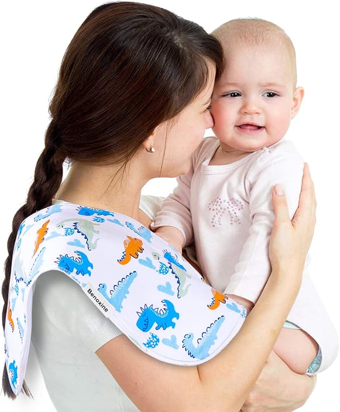 Baby Burp Cloths & Baby Bibs 2-in-1 Design Large Size 3 Layers Thicken Cotton Super Absorbent and Soft Baby Spit Up Burping Rags Baby Burp Cloth Set for Boys and Girls Solid 12 Pack