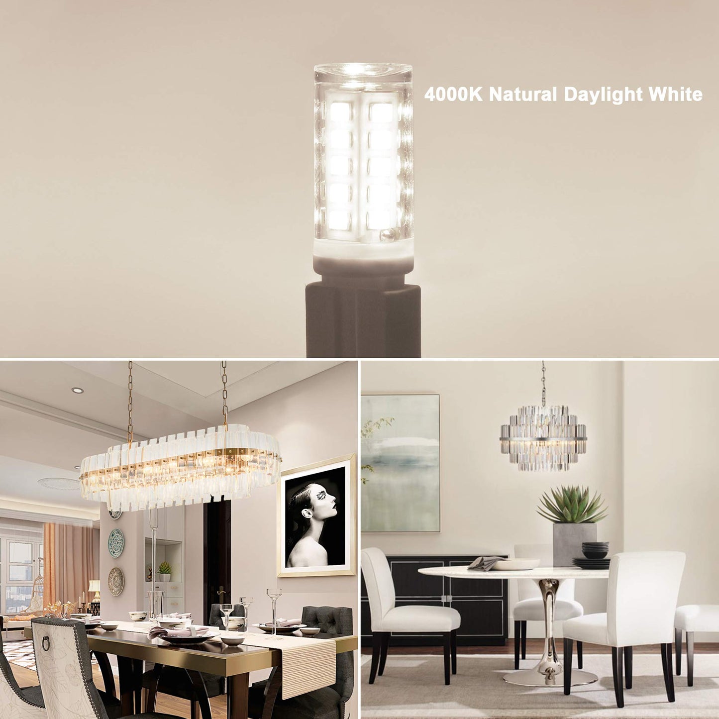 Sailstar G9 LED Bulb 4W, 4000K Natural Daylight White, 120V, 400 Lumen, 360° Beam Angle, 6 Pack