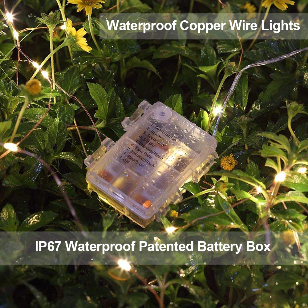 Mumuxi 20Ft Fairy Lights - 4 Pack Warm White Led String Lights, Battery Operated, Waterproof Copper Wire, Model T28