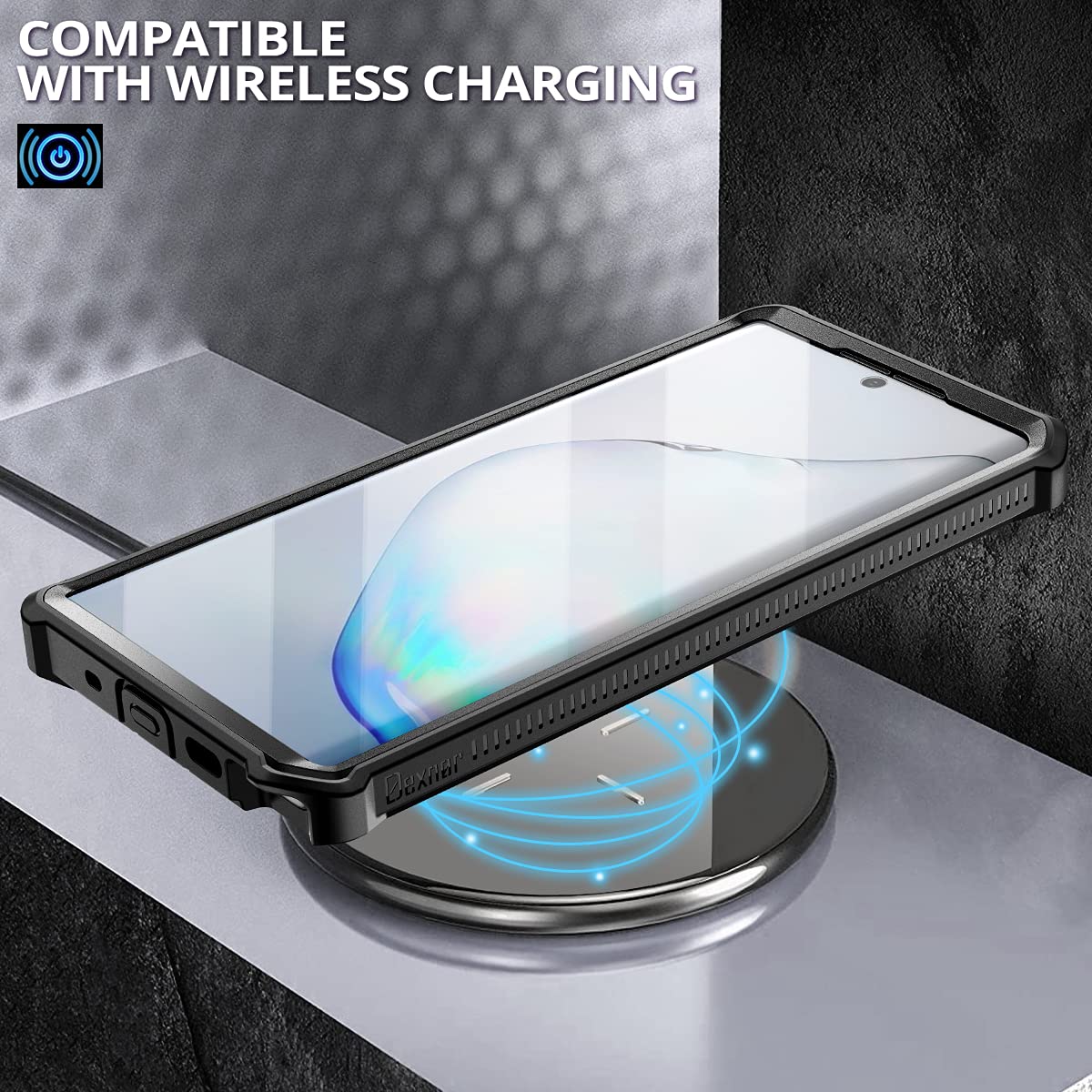 Dexnor For Samsung Galaxy Note 10+ Plus Case, [Built In Screen Protector And Kickstand] Heavy Duty Military Grade Protection Sho