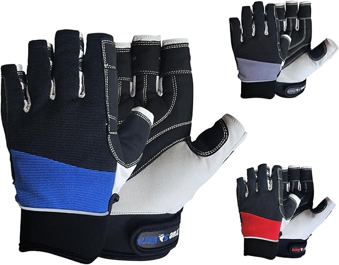 MRX Sailing Gloves for Men & Women 3/4 Finger Grip Great for Sailing, Yachting, Paddling, Kayaking, Fishing, Dinghying Wat...
