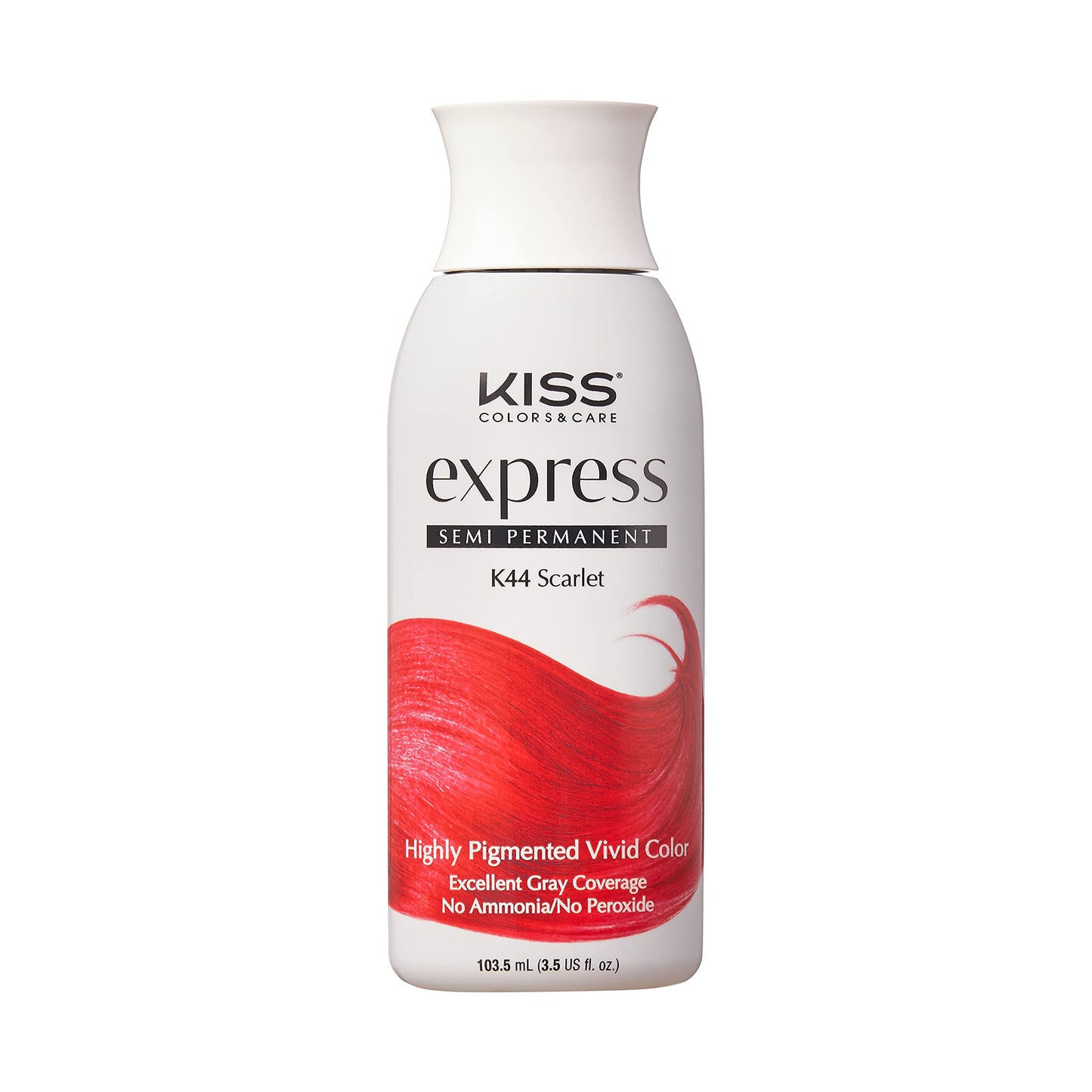 Kiss Express Semi-Permanent Hair Color - Vivid, Highly Pigmented Dye for Vibrant Hair, Gentle Formula, Gray Coverage, pH Balance