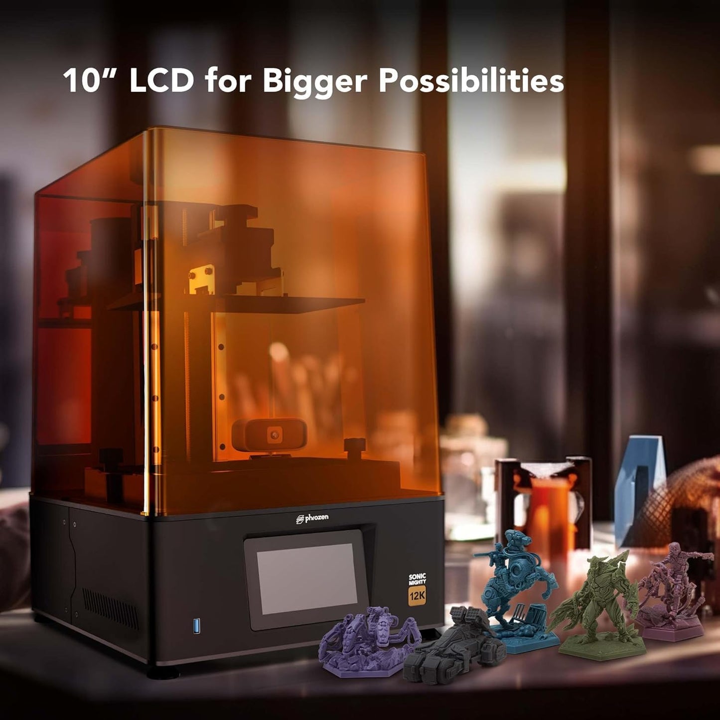 Phrozen Sonic Mighty 12K Lcd Resin 3D Printer, 10 Monochrome Lcd, Tabletop 3D Resin Printer With 19*24M Xy Resolution, 8.6*4.8*9