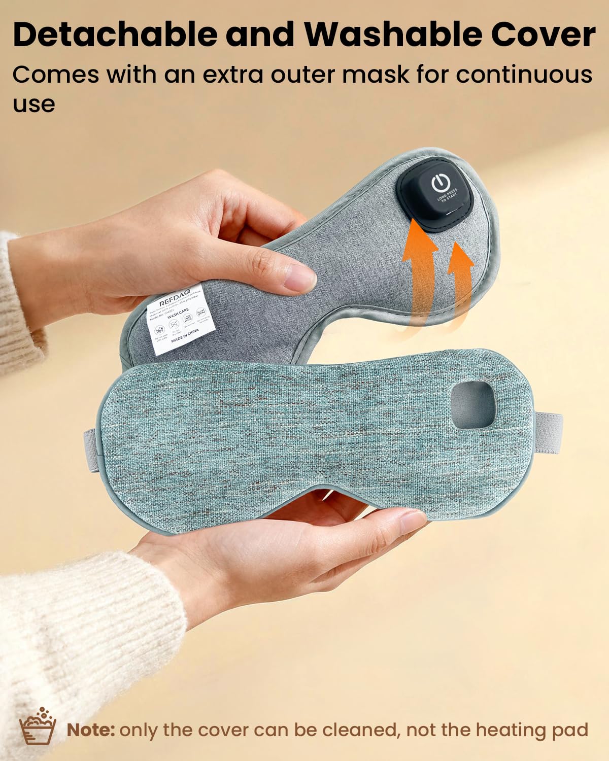 Heated Eye Mask - Cordless Eye Mask for Dry Eyes, Eye Relief, Improved Sleep, 4 Temperature, Washable Eye Heating Pad for Travel and with Replaceable Shell, Gifts for Women