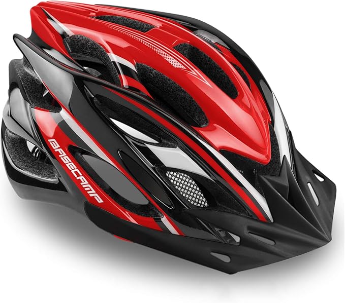 Basecamp Bike Helmet for Women Men with LED Safety Light Removable Sun Visor Lightweight Bicycle Helmet Adjustable Breatha...