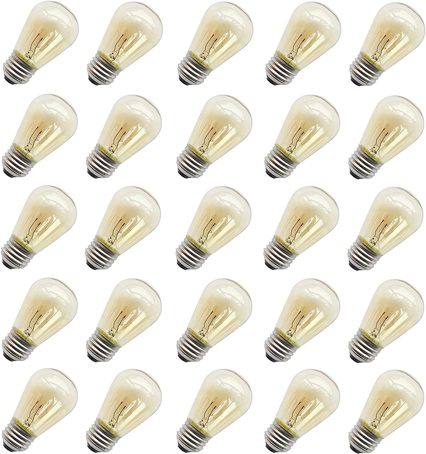 Rolay 11W Outdoor String Light Bulbs, S14 Incandescent Replacement Bulbs for Outdoor Patio String Lights with E26 Base, Pack of 25