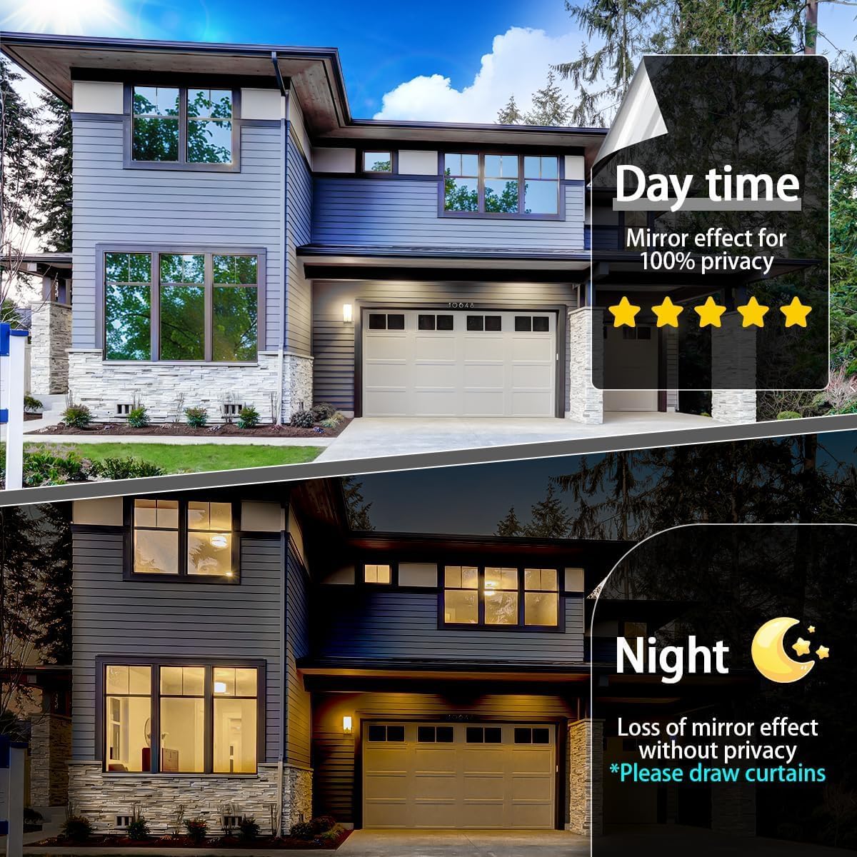 Niviy One Way Privacy Window Film See Out Not in 23.6 x 157.4 Inch Window Tint for Home Heat Blocking Anti UV Glass Door Mirror Reflective Window Film, Silver