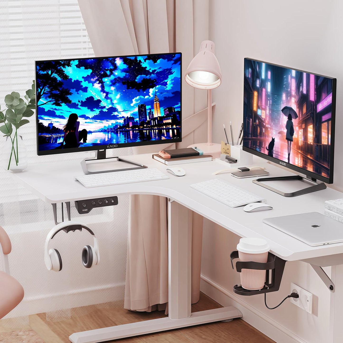 Kado Dual Monitor Setup - 2-Pack 27" 4K 3840x2160 Computer Monitor 70Hz UHD VESA Mount HDMI Office Gaming Built-in Speakers (U27 Dual Series)